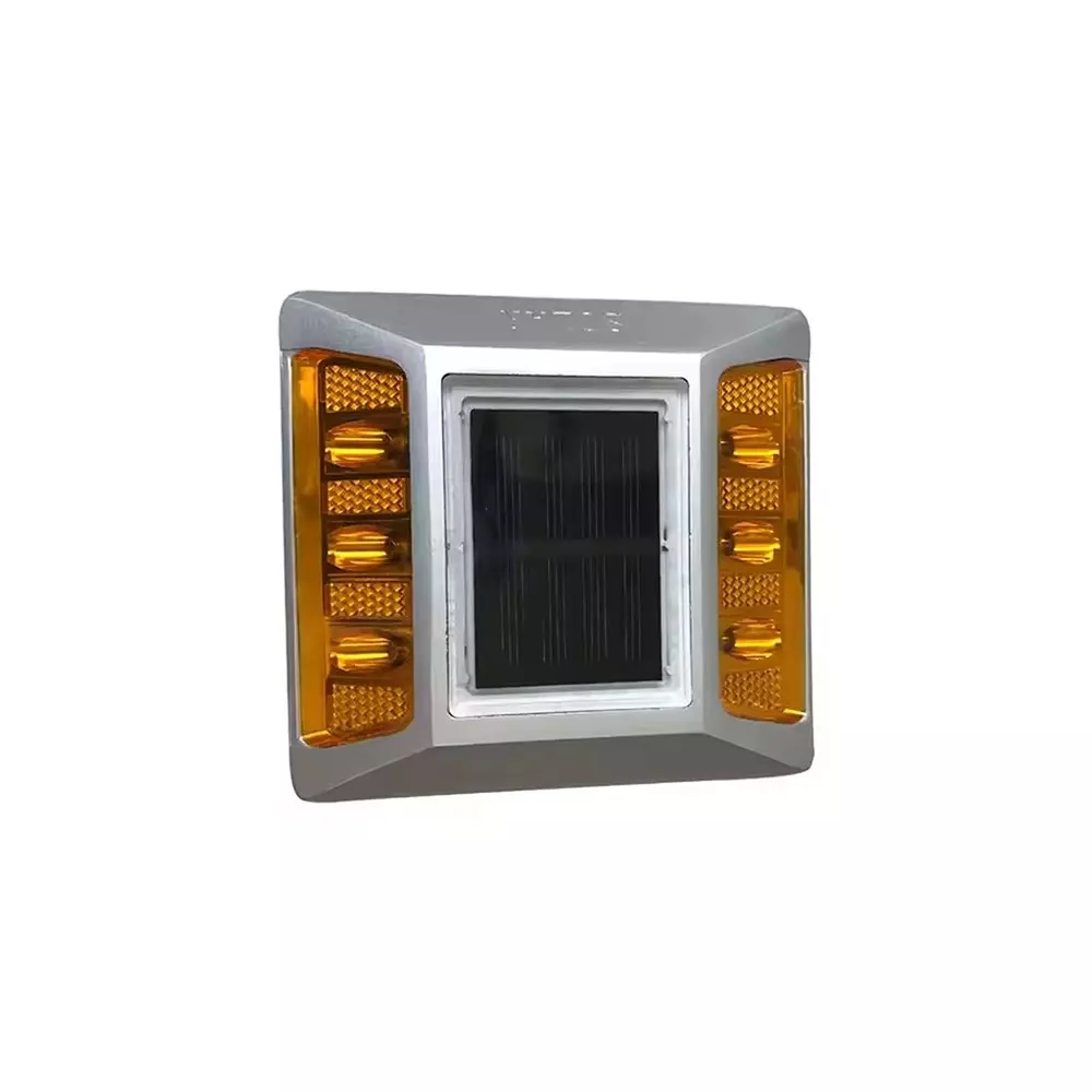 Fos Lighting Modern Road Stud Light Amber Solar Powered 1 W