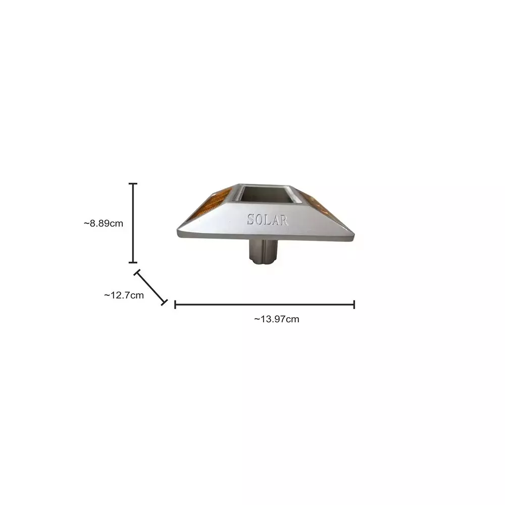 Fos Lighting Modern Road Stud Light Amber Solar Powered 1 W