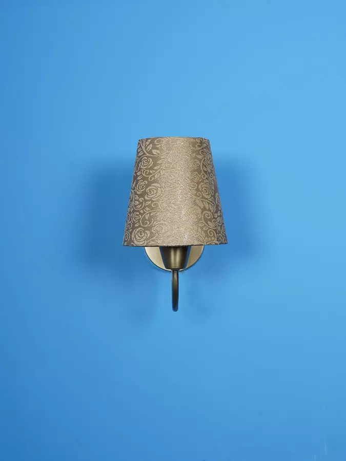 Fos Lighting Gooseneck Brass Swivel Wall Sconce - SwivelConeAntq-BrocadeShade-WL1