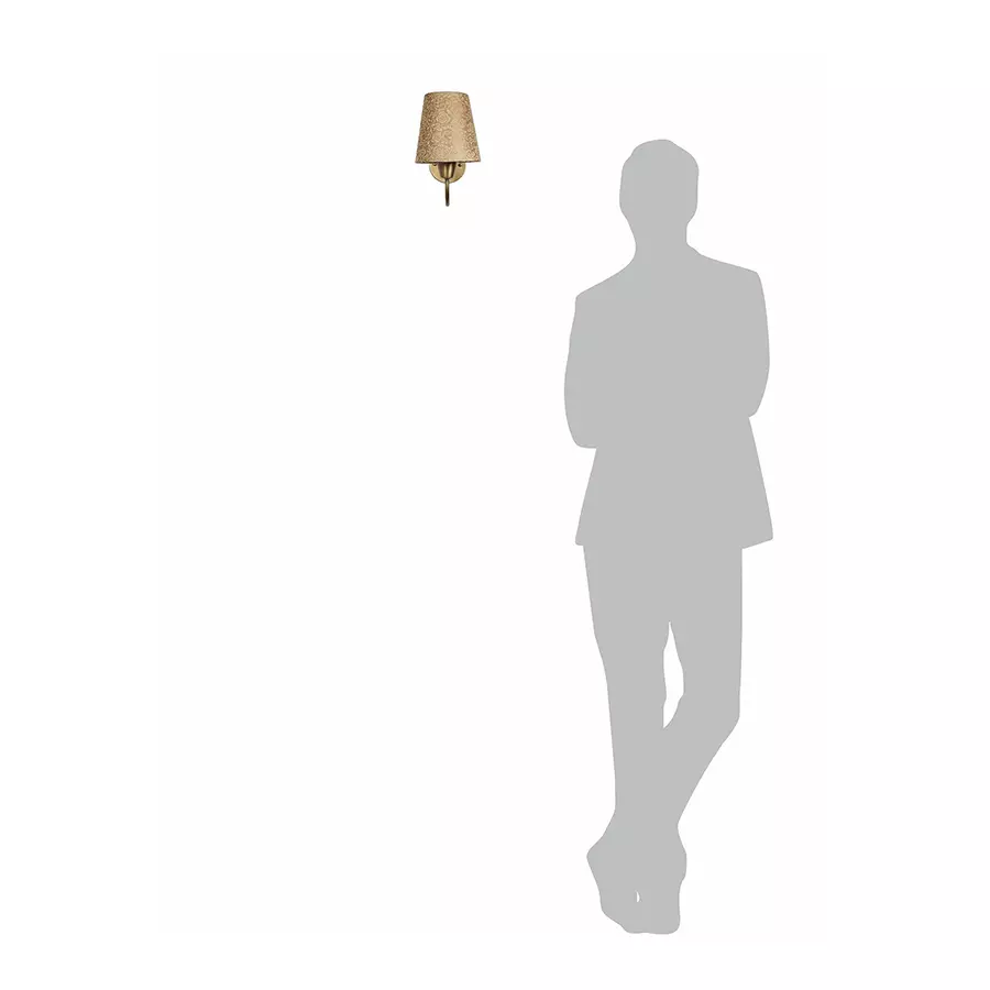 Fos Lighting Gooseneck Brass Swivel Wall Sconce - SwivelConeAntq-BrocadeShade-WL1