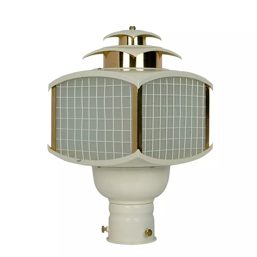 Fos Lighting Gate Light Retro Ivory and Gold Aluminum Gate Lamp