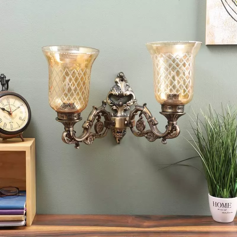 ELIANTE Wall Light Antique Brass Metal Portable AC Indoor Flush Mount