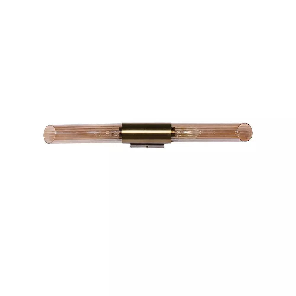 Fos Lighting Mirror Light Modern Antique Brass Cylinder Glass Vanity Light