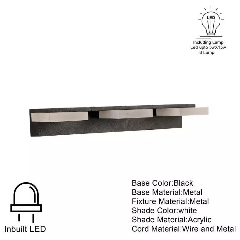ELIANTE Mirror Light Black Energy Efficient AC Indoor Flush Mount