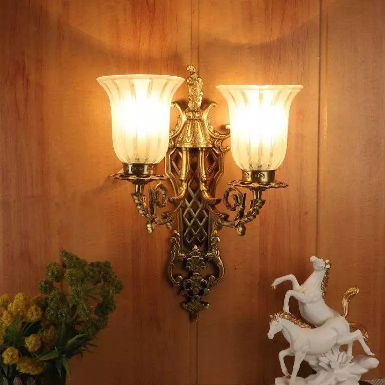 ELIANTE Wall Light Traditional Antique Brass Portable AC Indoor Flush Mount