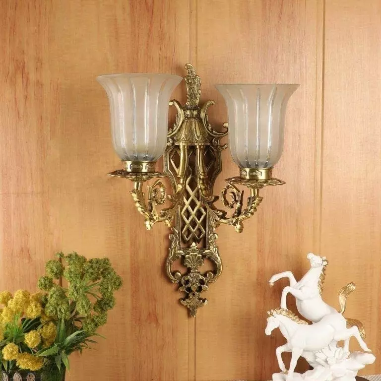 ELIANTE Wall Light Traditional Antique Brass Portable AC Indoor Flush Mount