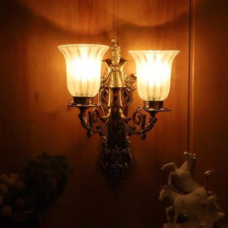 ELIANTE Wall Light Traditional Antique Brass Portable AC Indoor Flush Mount
