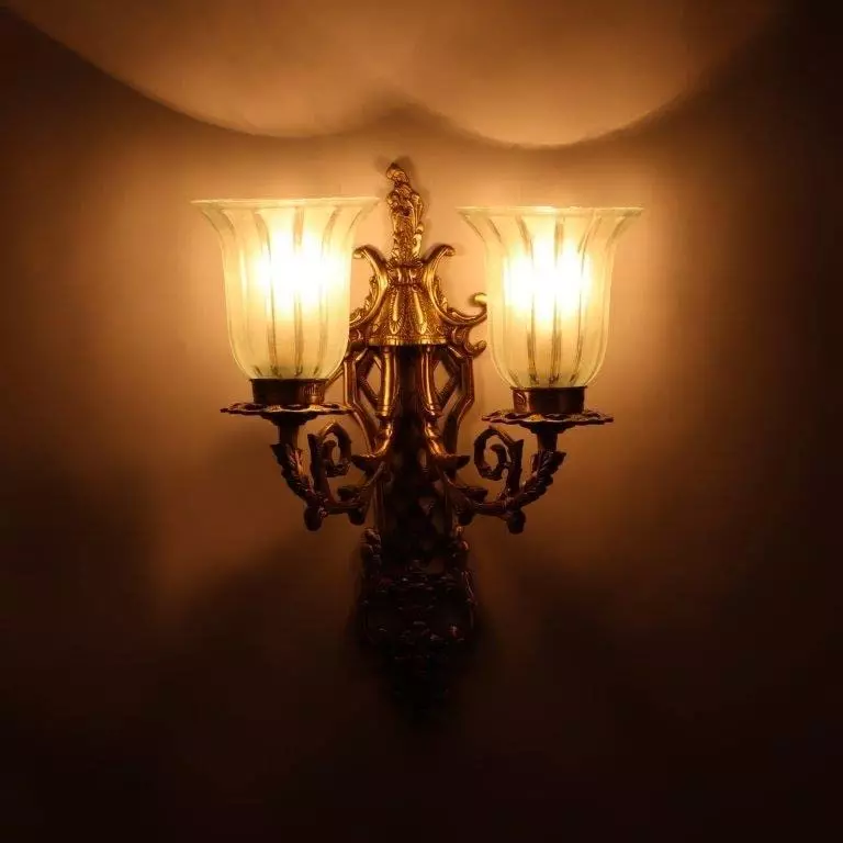 ELIANTE Wall Light Traditional Antique Brass Portable AC Indoor Flush Mount