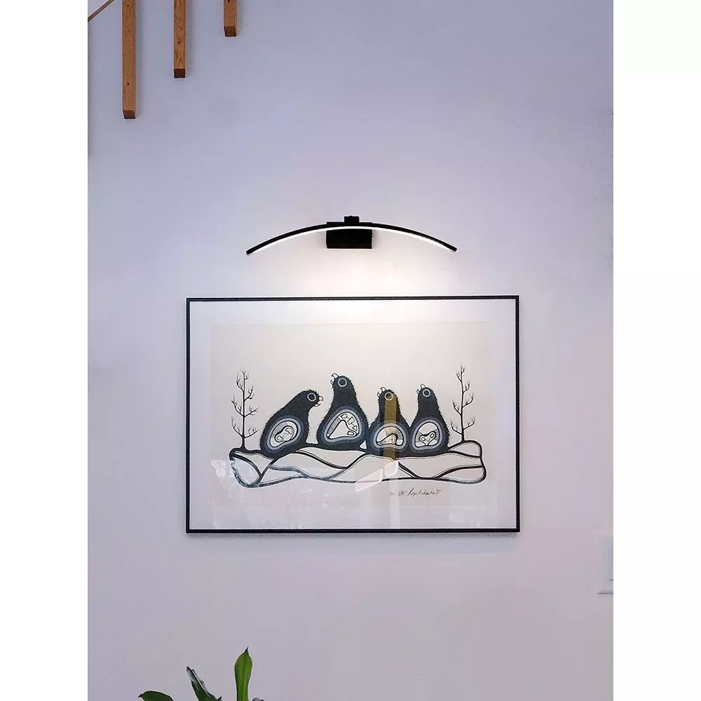 Fos Lighting Modern Tunable LED Picture Light with 3 Colors Curved Shape Black Finish 18 W