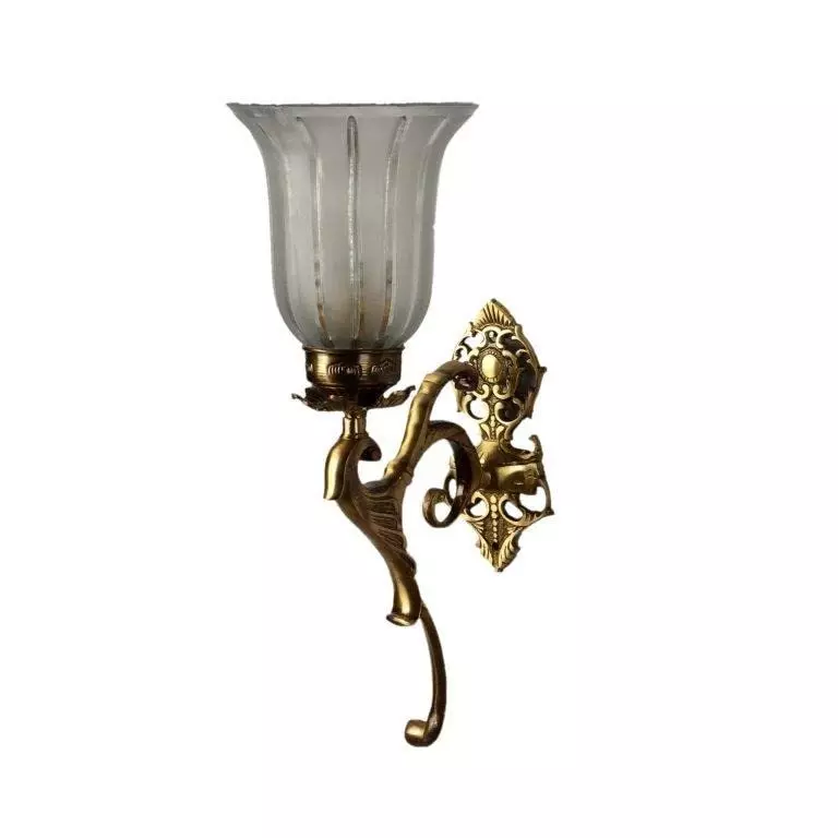ELIANTE Wall Light Antique Brass Gold Shade Portable AC Indoor Flush Mount