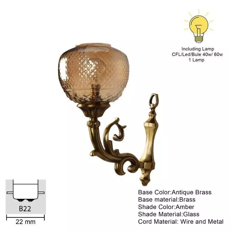 ELIANTE Wall Light Antique Brass Portable AC Indoor Brushed Finish Flush Mount