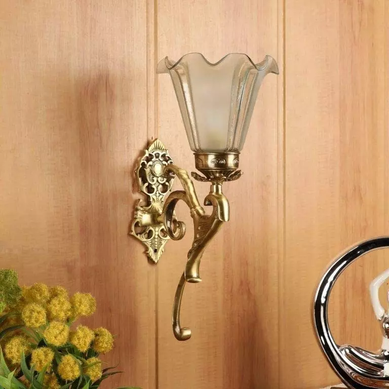 ELIANTE Wall Light Antique Brass Portable AC Indoor Flush Mount For Living Room, Home Office, Dining Room