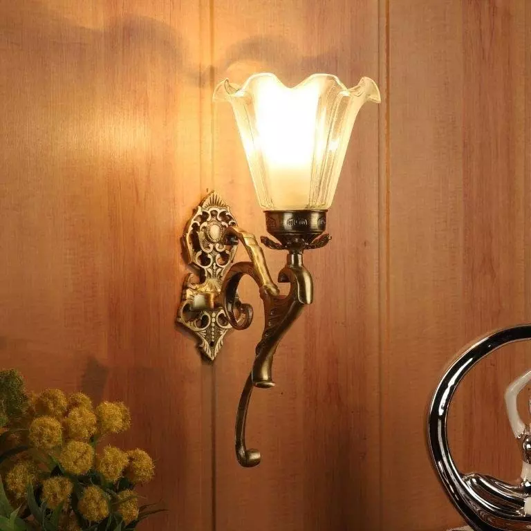 ELIANTE Wall Light Antique Brass Portable AC Indoor Flush Mount For Living Room, Home Office, Dining Room
