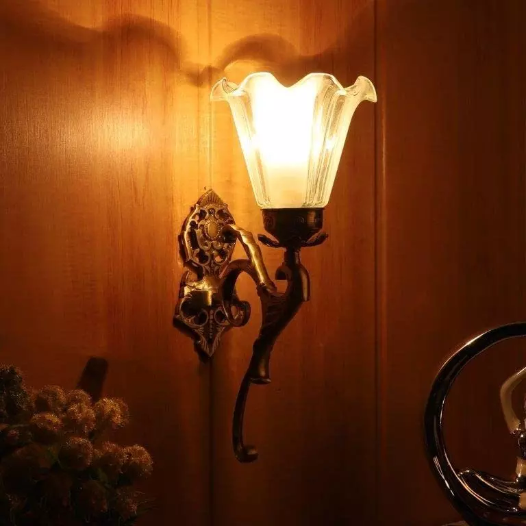 ELIANTE Wall Light Antique Brass Portable AC Indoor Flush Mount For Living Room, Home Office, Dining Room