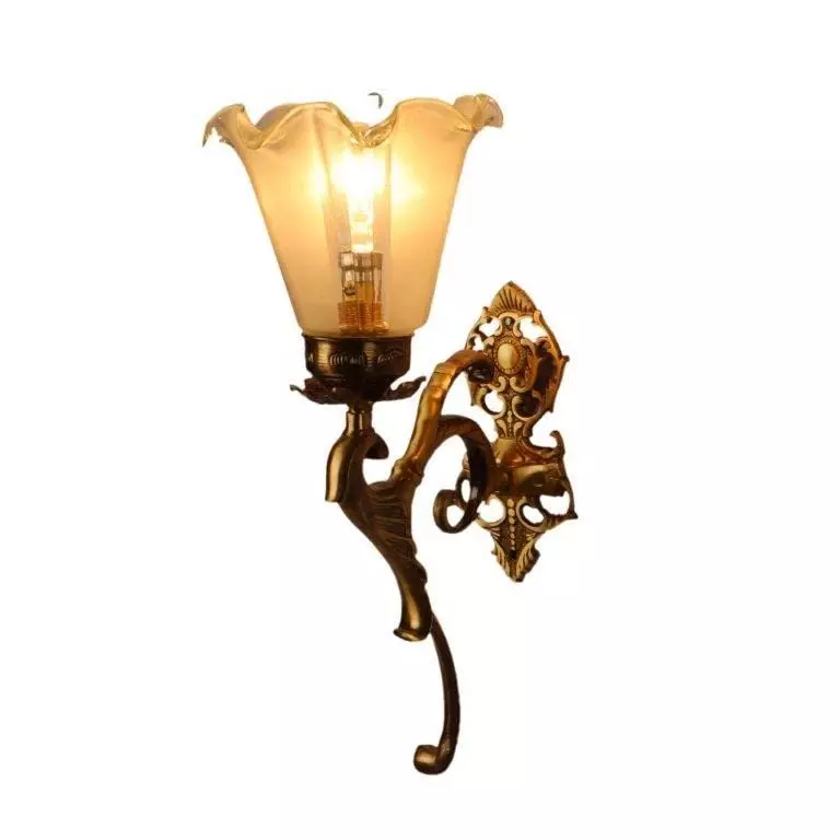 ELIANTE Wall Light Antique Brass Portable AC Indoor Flush Mount For Living Room, Home Office, Dining Room