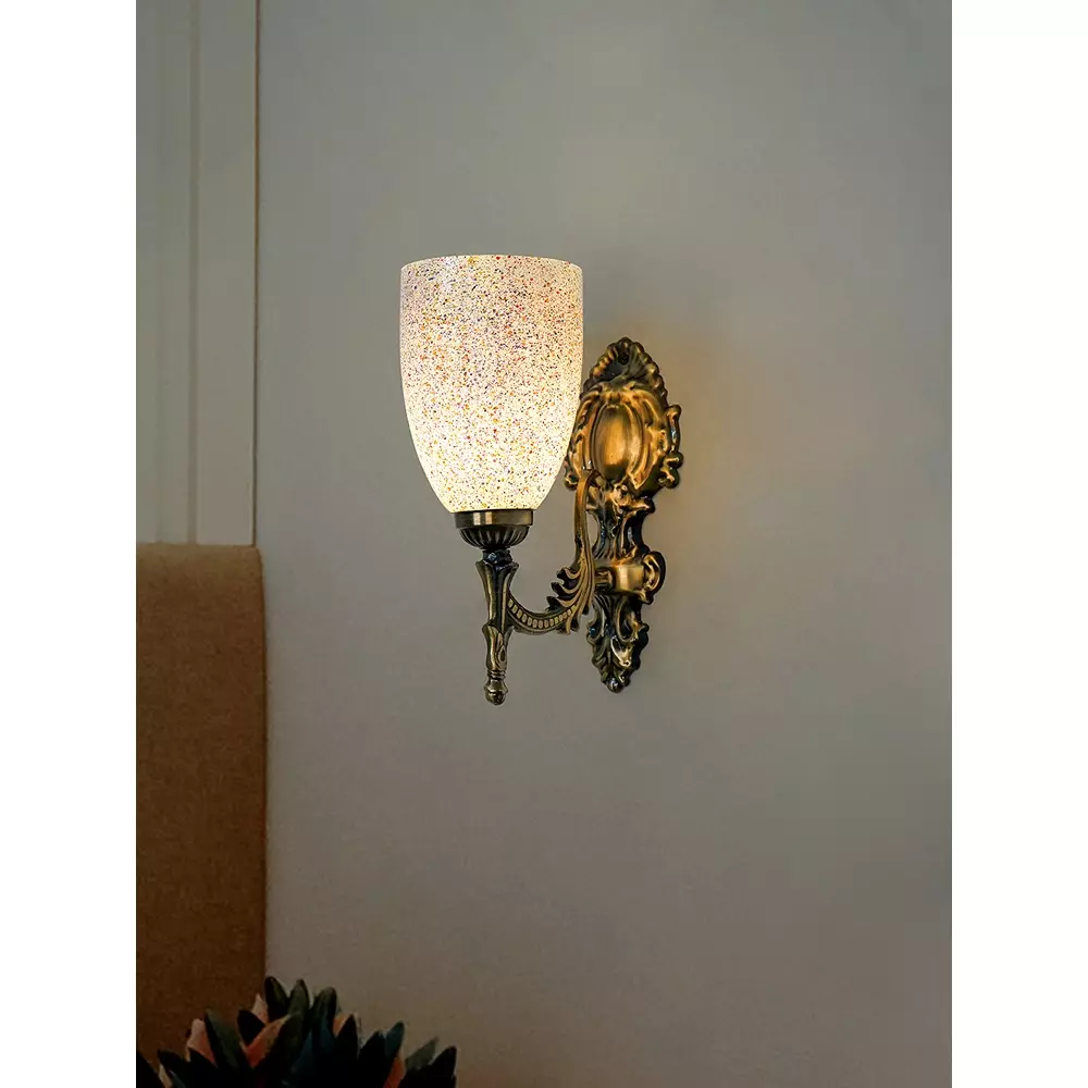 Fos Lighting Wall Light 40 W Mild Steel Brass Antique, Corn-MS-BRSA-Holi-WL1