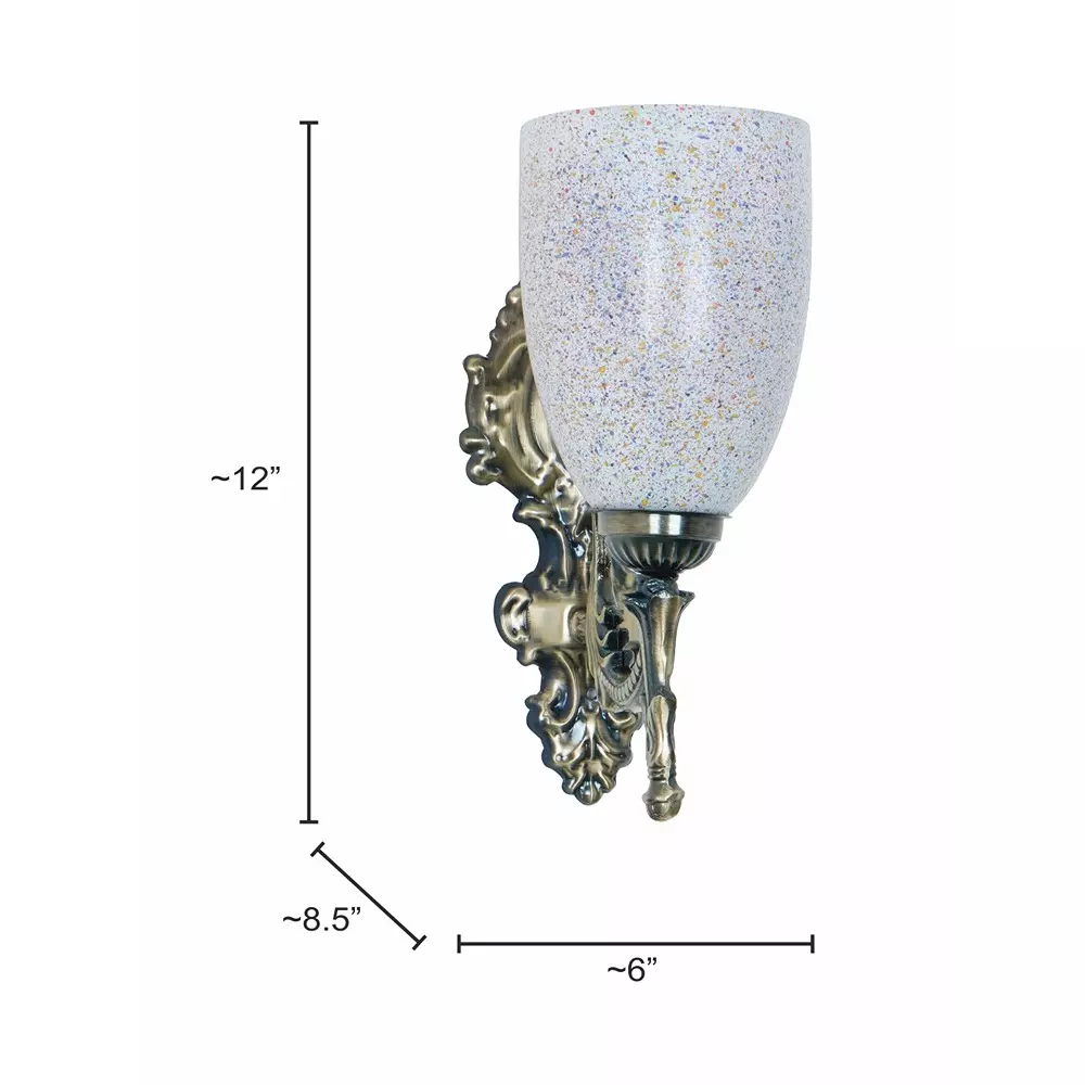 Fos Lighting Wall Light 40 W Mild Steel Brass Antique, Corn-MS-BRSA-Holi-WL1