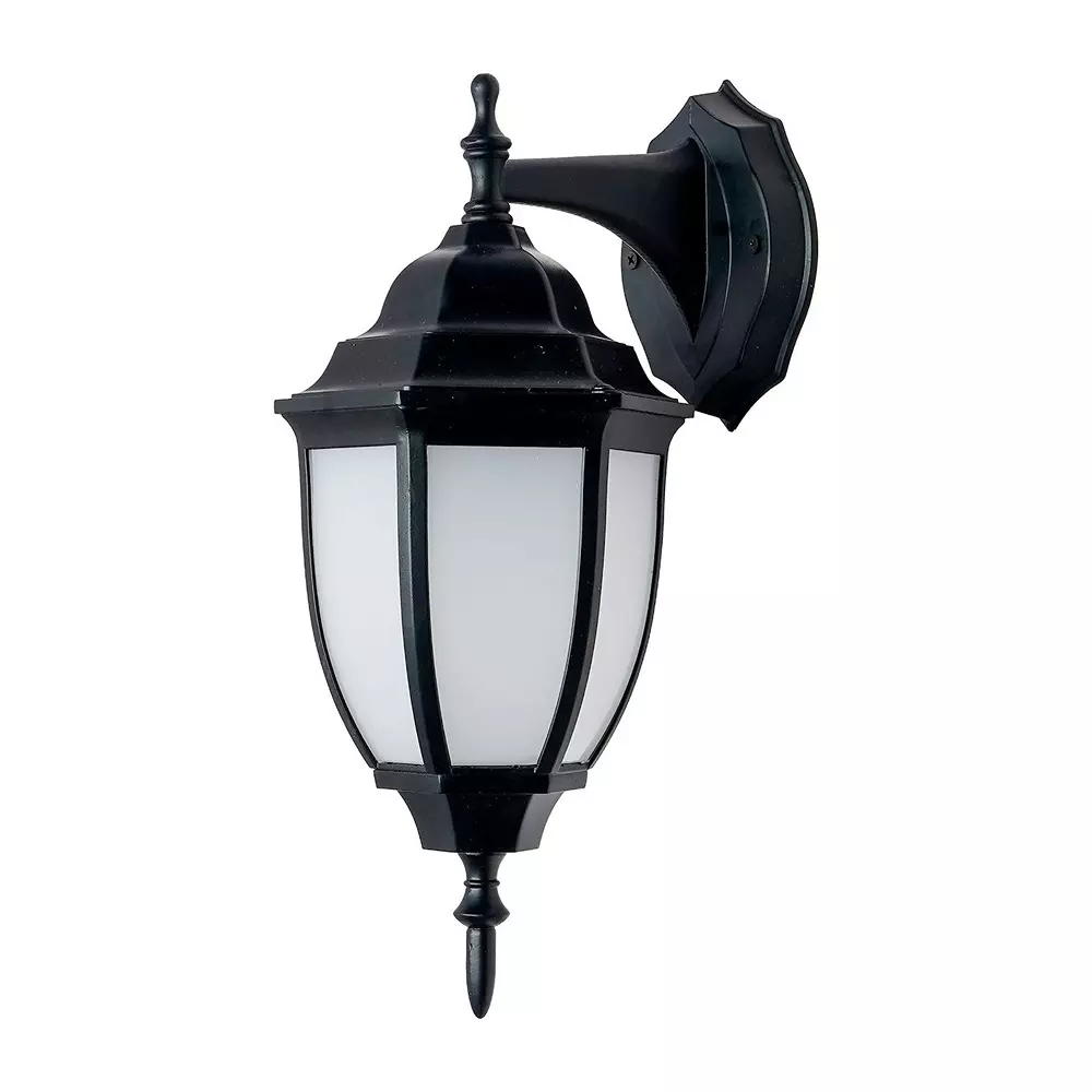 Fos Lighting Victorian Outdoor Wall Sconce Light with White Acrylic Panes Black Aluminum 40 W
