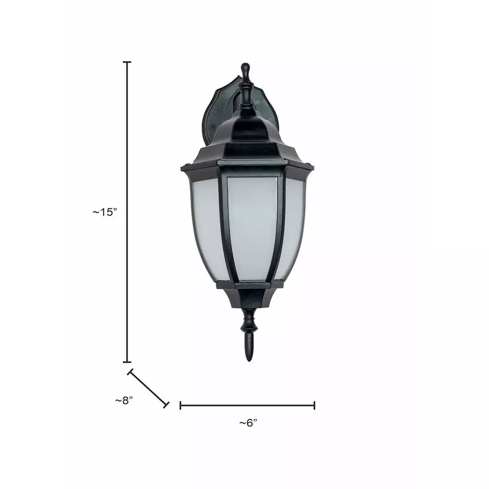 Fos Lighting Victorian Outdoor Wall Sconce Light with White Acrylic Panes Black Aluminum 40 W