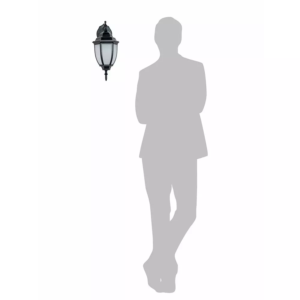 Fos Lighting Victorian Outdoor Wall Sconce Light with White Acrylic Panes Black Aluminum 40 W