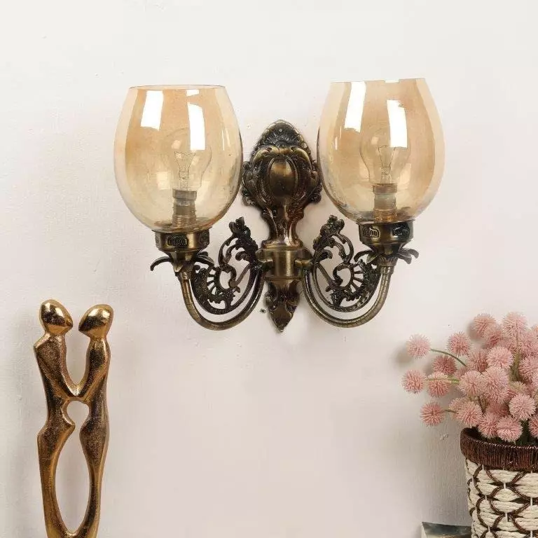 ELIANTE Twilight Wall Light Antique Brass Semi Flush Mount Without Bulb, W-1125-2W