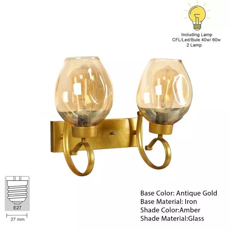 ELIANTE Wall Lights Antique Gold AC Power Flush Mount Iron Without Bulb