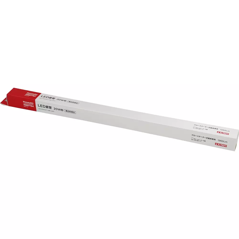 MonotaRO LED Tube 20W Type PC, copper 100 V, LDF20N/8/12Mx20 (Pack of 20 Pcs)