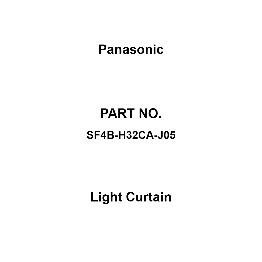 Panasonic Light Curtain Body case: Polycarbonate 24 DC ±10%, ripple P-P or less V Power Supply, SF4B-H32CA-J05