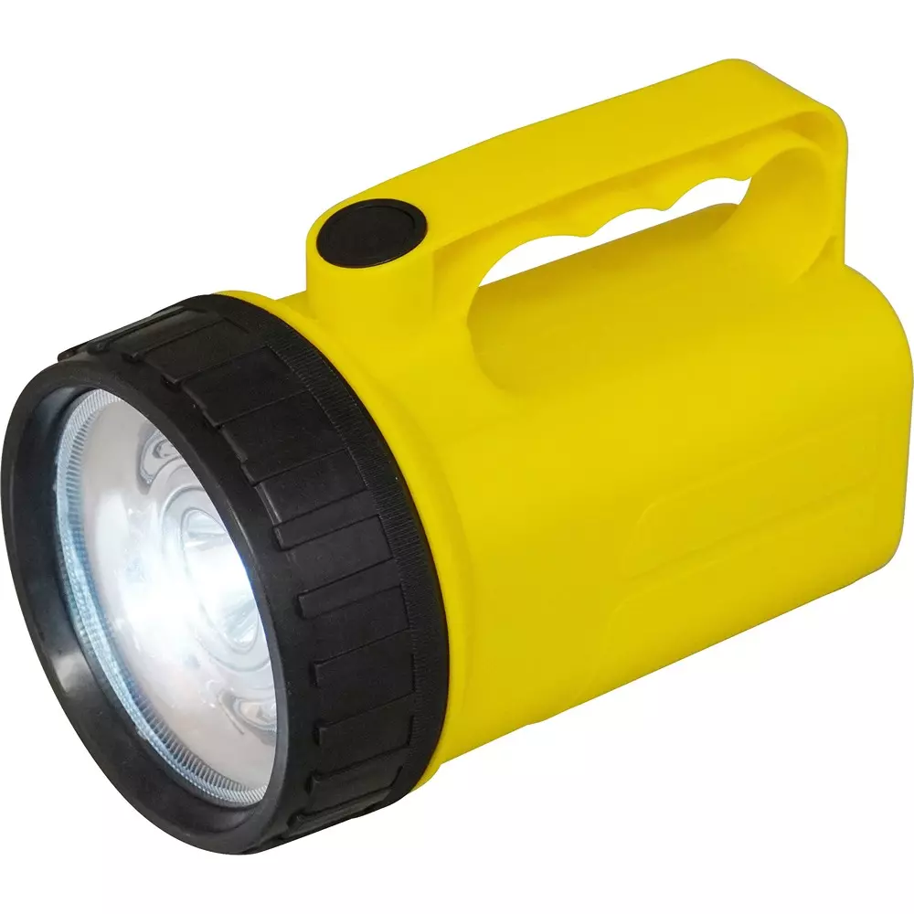 MonotaRO LED Flashlight Powerful Light PP yellow 175 mm Overall Length, 4 x D batteries