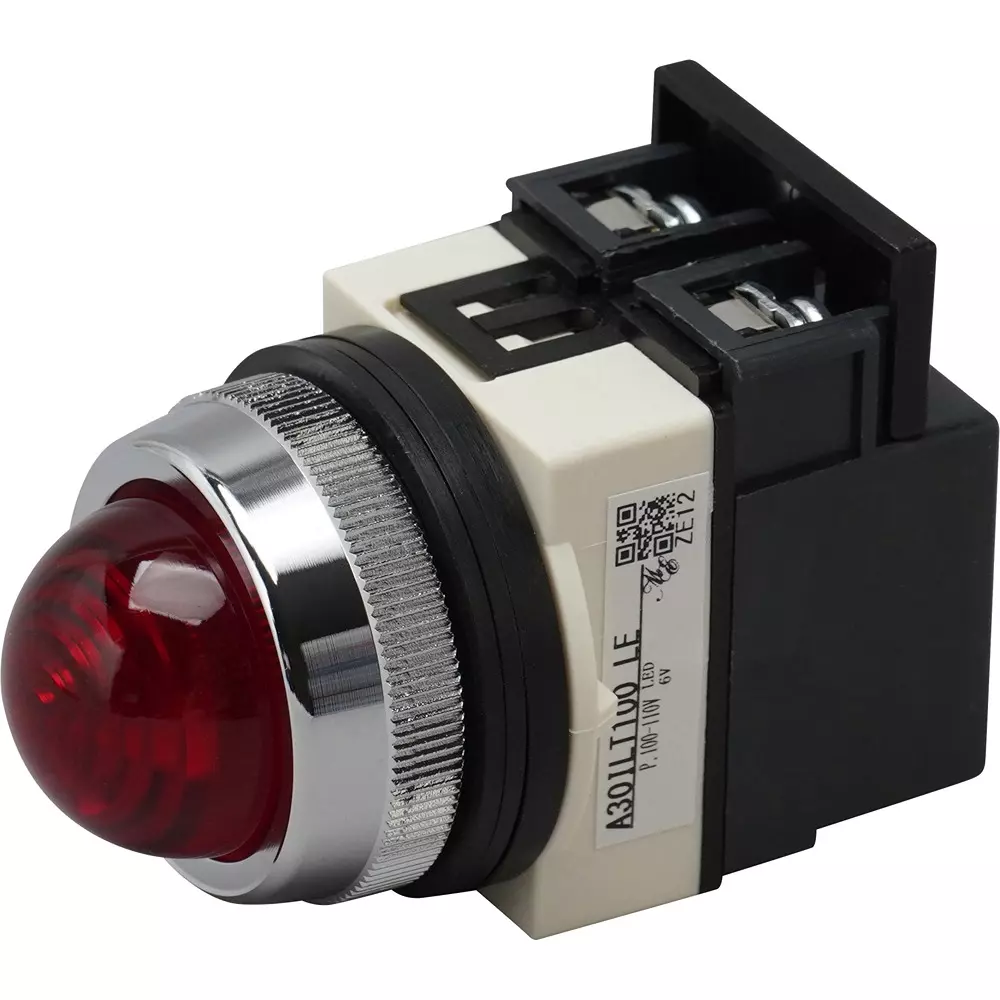 MonotaRO LED Pilot Light Round shape (metal ring) AC100-110 V, M30ILT100RLE