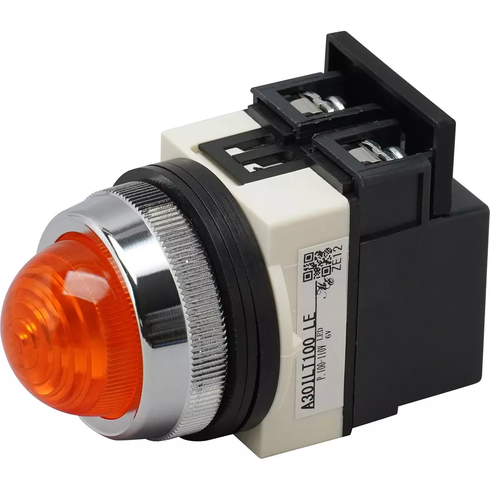 MonotaRO LED Pilot Light Round shape (metal ring) AC100-110 V, M30ILT100OLE