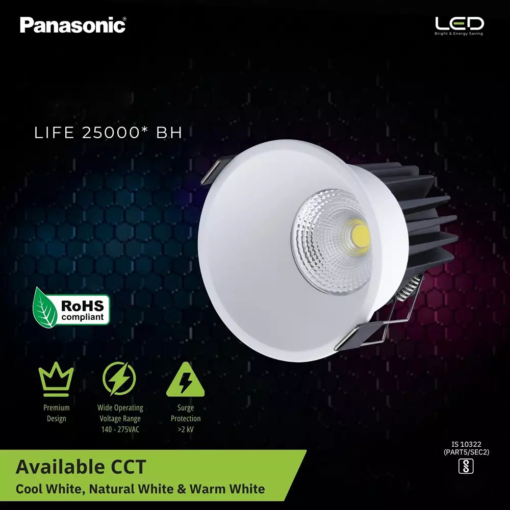 Panasonic LED Deep Recessed Cob Downlight 18 W Cool White, PDLM42187