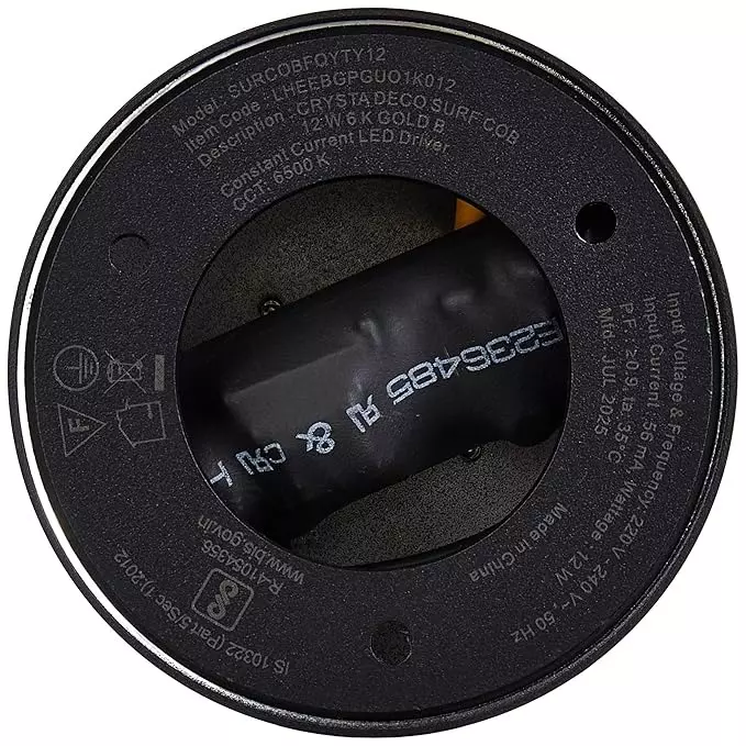 Havells 18 W Crysta Deco LED Surface Cob Light Gold B, 4000 K, 75 mm Cut Out Diameter x 125 mm Height, LHEEBGPDUO1K018