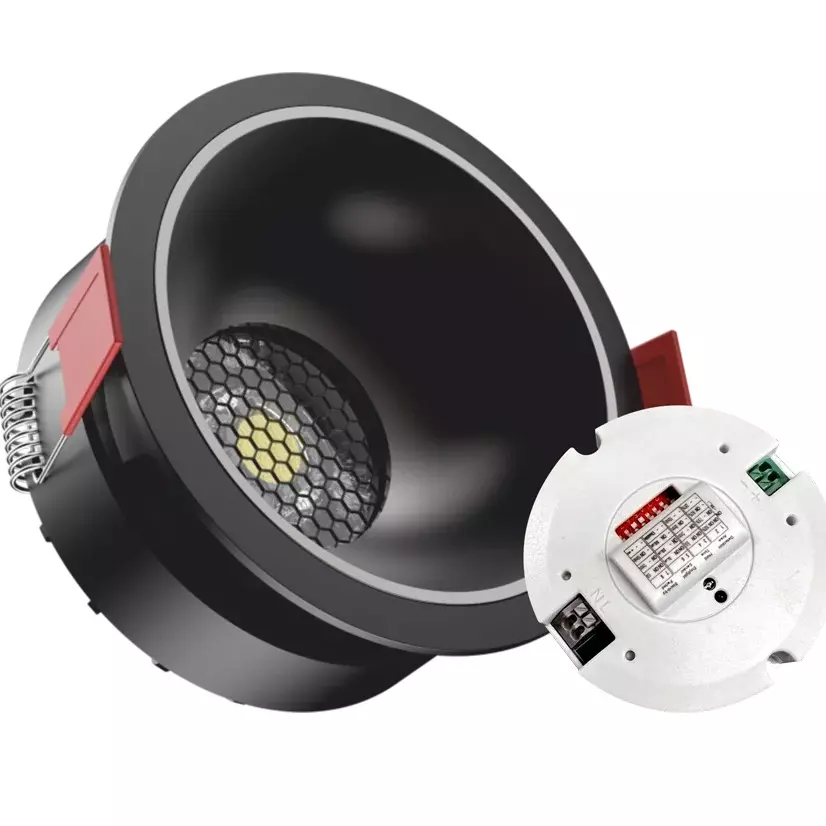 GreatWhite Honeycomb COB Downlight with In-built Sensor Black & White 15 W, LED-INT-015-HNY-CW