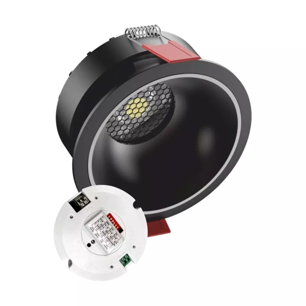 GreatWhite Honeycomb COB Downlight with In-built Sensor Black & White 15 W, LED-INT-015-HNY-CW