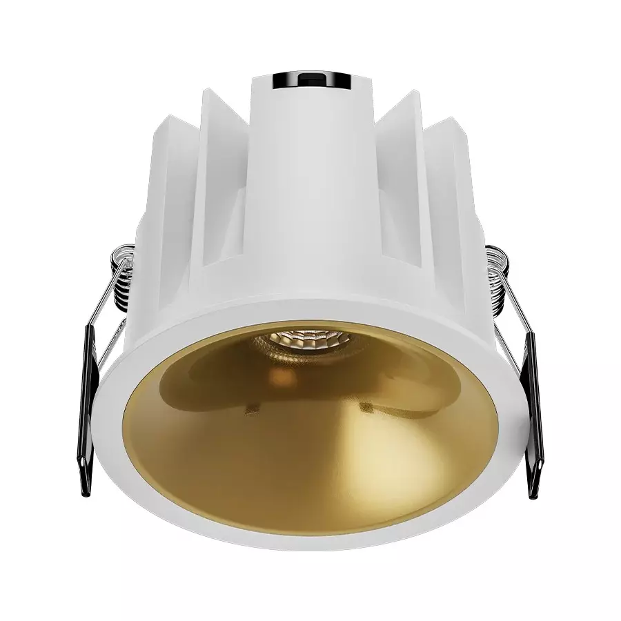 ALT Gloster Cob Downlight White Body Color 12 W Warm White Light Color & Matt Gold Reflector Color, ALT0845