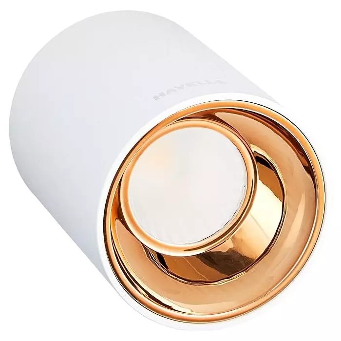 Havells 7 W Crysta Deco LED Surface Cob Light Gold W 3000 K 55 mm Cut Out Diameter and 100 mm Height, LHEEBGPBUO1W007