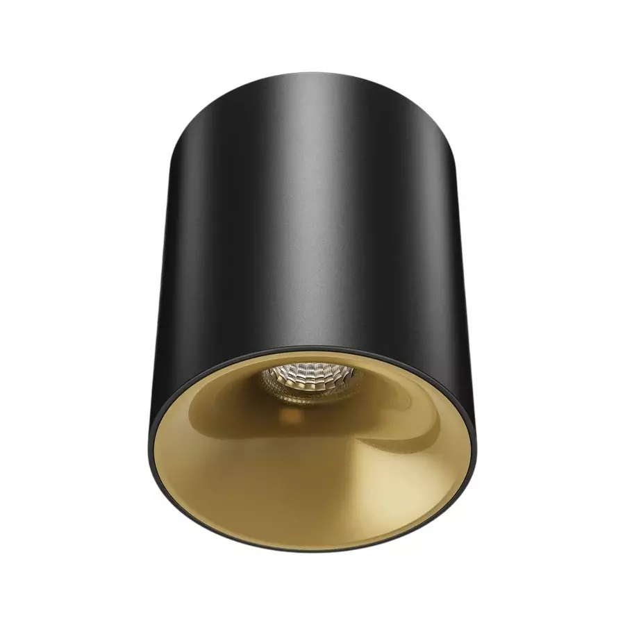 ALT Shimmer Cob Surface Light Black Body Color 7 W Warm White Light Color & Matt Gold Reflector Color, ALT0645-BLK