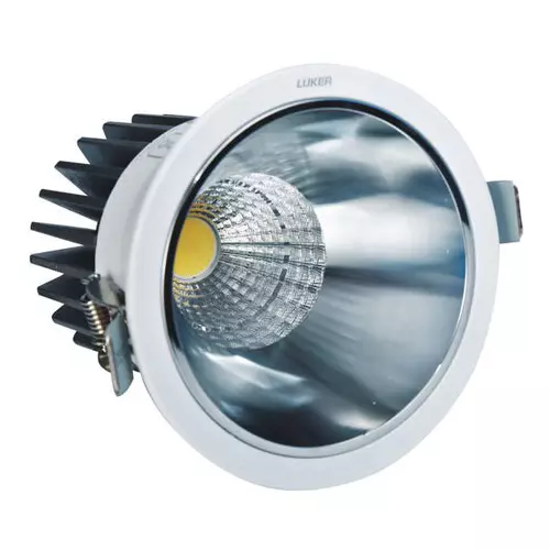 LUKER Corvus 12 W White LED Anti Glare Trimless COB Light Warm White with Chrome Reflector, LAGRCOB12