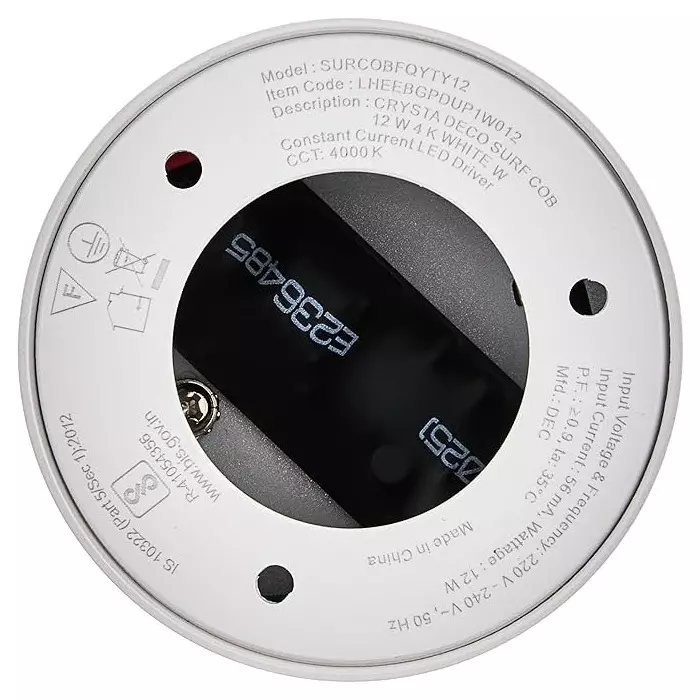 Havells 7 W Crysta Deco LED Surface Cob Light White W 6000 K 55 mm Cut Out Diameter and 100 mm Height, LHEEBGPGUP1W007