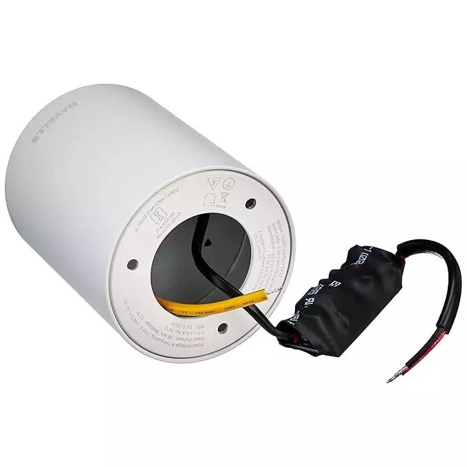 Havells 12 W Crysta Deco LED Surface Cob Light Black W, 3000 K, 75 mm Cut Out Diameter x 95 mm Height, LHEEBGPBUQ1W012