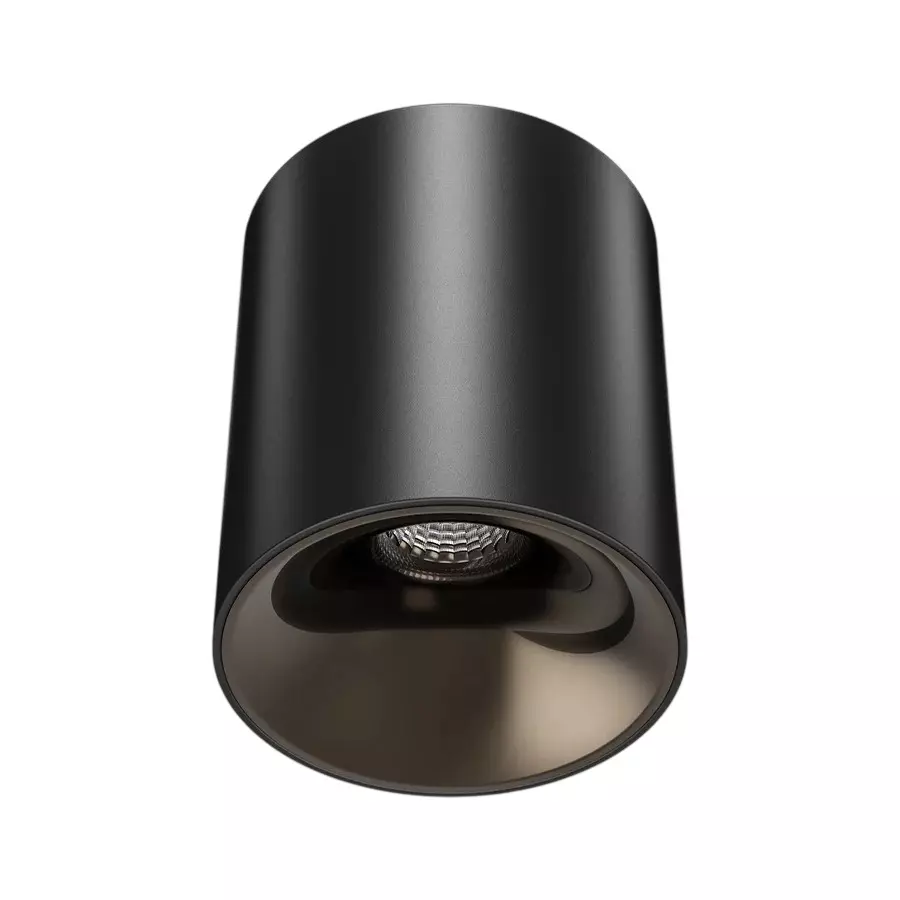 ALT Shimmer Cob Surface Light Black Body Color 12 W Warm White Light Color & Champagne Gold Reflector Color, ALTO647-BLK