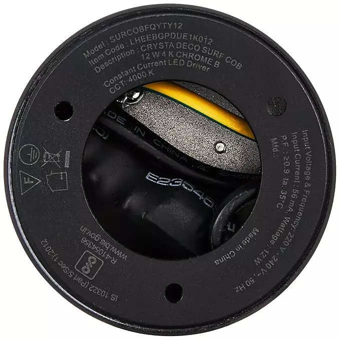 Havells 7 W Crysta Deco LED Surface Cob Light Chrome B, 4000 K, 55 mm Cut Out Diameter x 100 mm Height, LHEEBGPDUE1K007