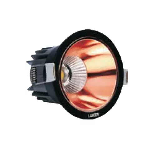 LUKER Corvus 7 W Black LED Anti Glare Trimless COB Light with Rose Gold Reflector, LAGBCOB07RG