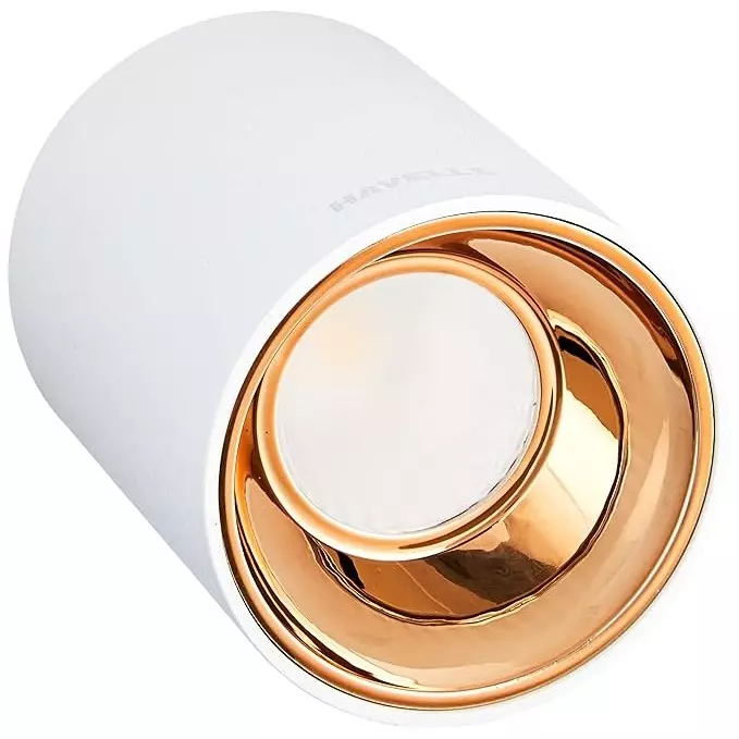 Havells 12 W Crysta Deco LED Surface Cob Light Gold W, 4000 K, 75 mm Cut Out Diameter x 95 mm Height, LHEEBGPDUO1W012