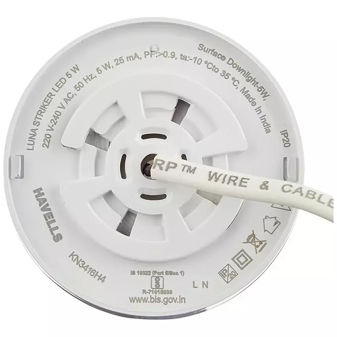 havells-5-w-luna-striker-led-jb-downlight-round-shape-3000-k-61-mm-cutout-x-165-mm-height-lhebbop5uz1w005