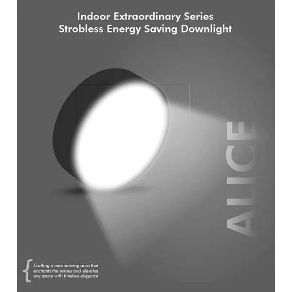 Lumistar ALICE Surface LED Down Light Round 15 W Black Polycarbonate, LM-510-15W-5"