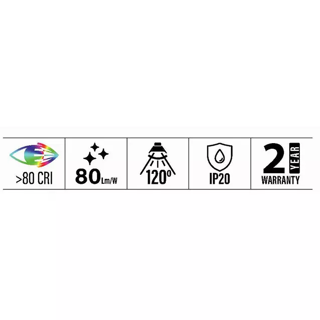 Sturlite ORIEL Slim Downlight 22 W Round 1760 lm Cool White, LG-0056-22W-SQ