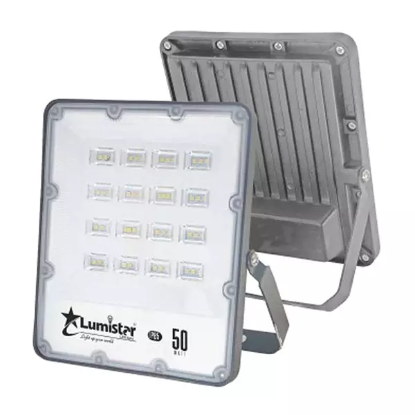Lumistar AURIS LED Flood Light Lens Model Square 50 W Grey 250x140 mm, LM-708-50W