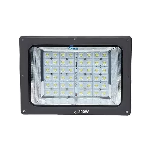 FORUS 200 W Rectangle LED Flood Light (Lens Model) IP66 Cool White